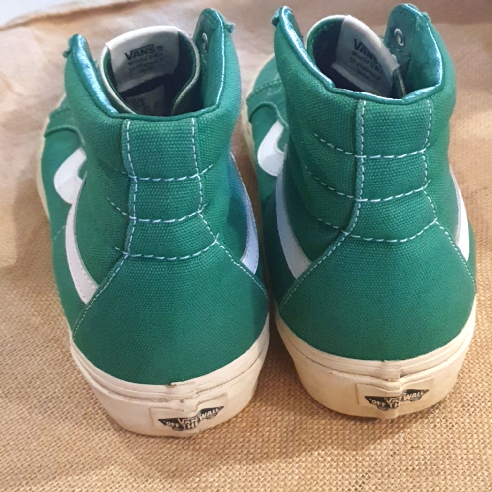 VANS SIZE 10 Green and White High Tops - Picture 4 of 6